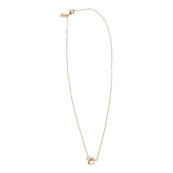 NEW Coach “C” Crystal Cluster Necklace - Picture 2 of 3